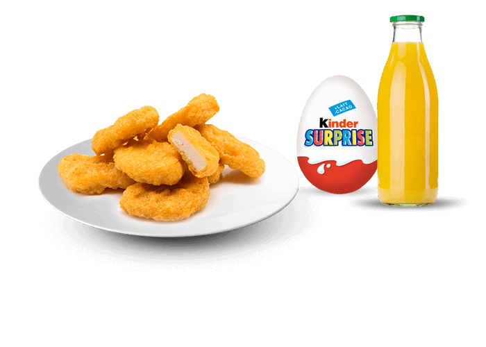 *6 Nuggets  
+ Kinder surprise ou joy 
 + 1 Capri-sun.